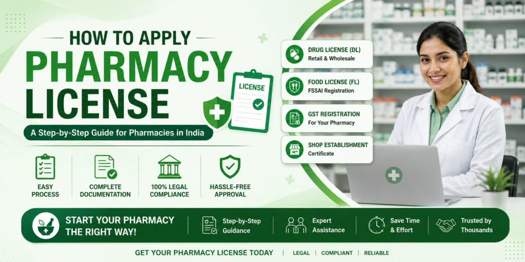 How to Apply Pharmacy License: DL, FL, GST Complete Guide for Pharmacies in India